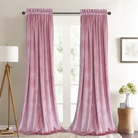 From 36. . Pink velvet curtains